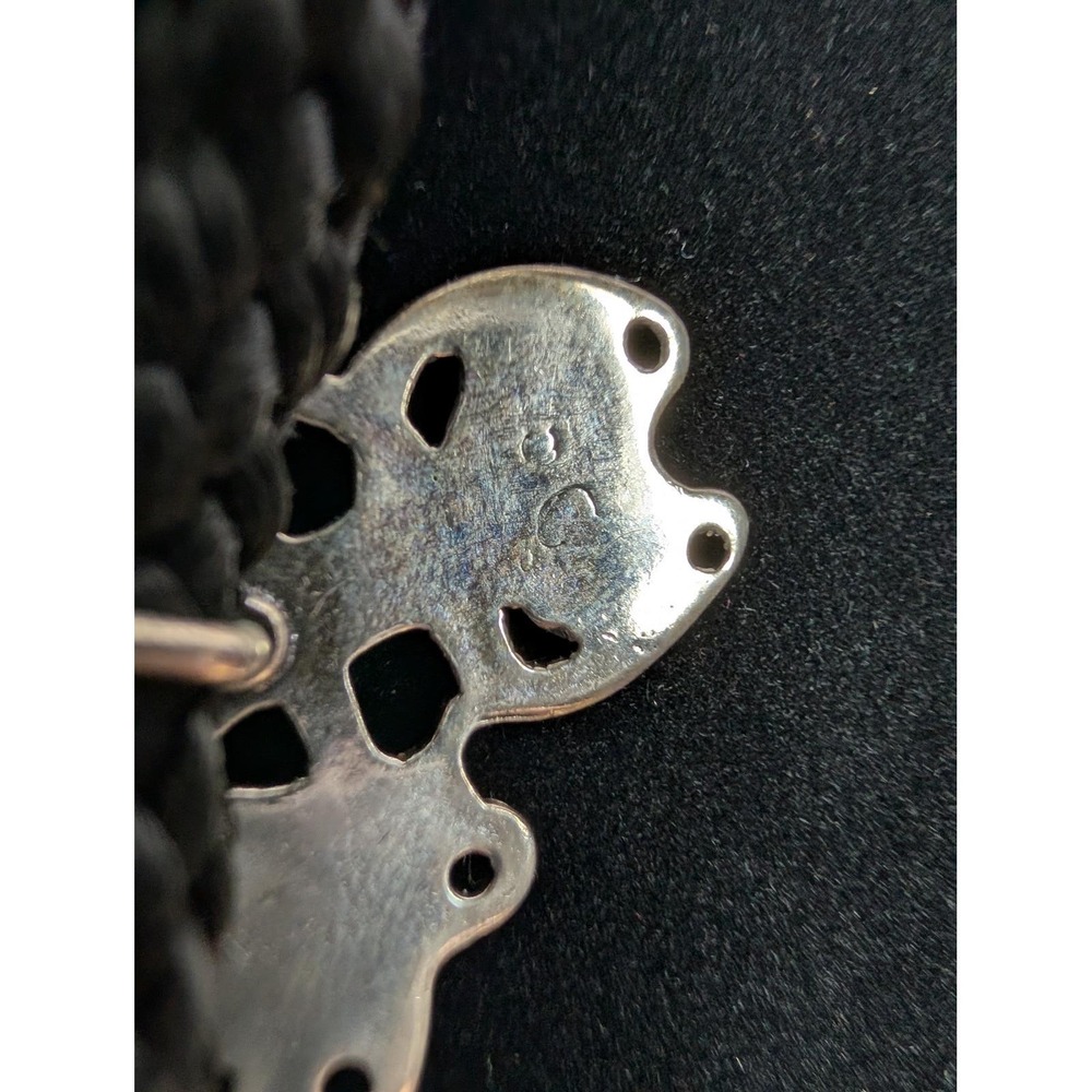 Signed Viking Norse 830 Silver Black Braided Leather Cord Bolo Tie‎ - Picture 4 of 11